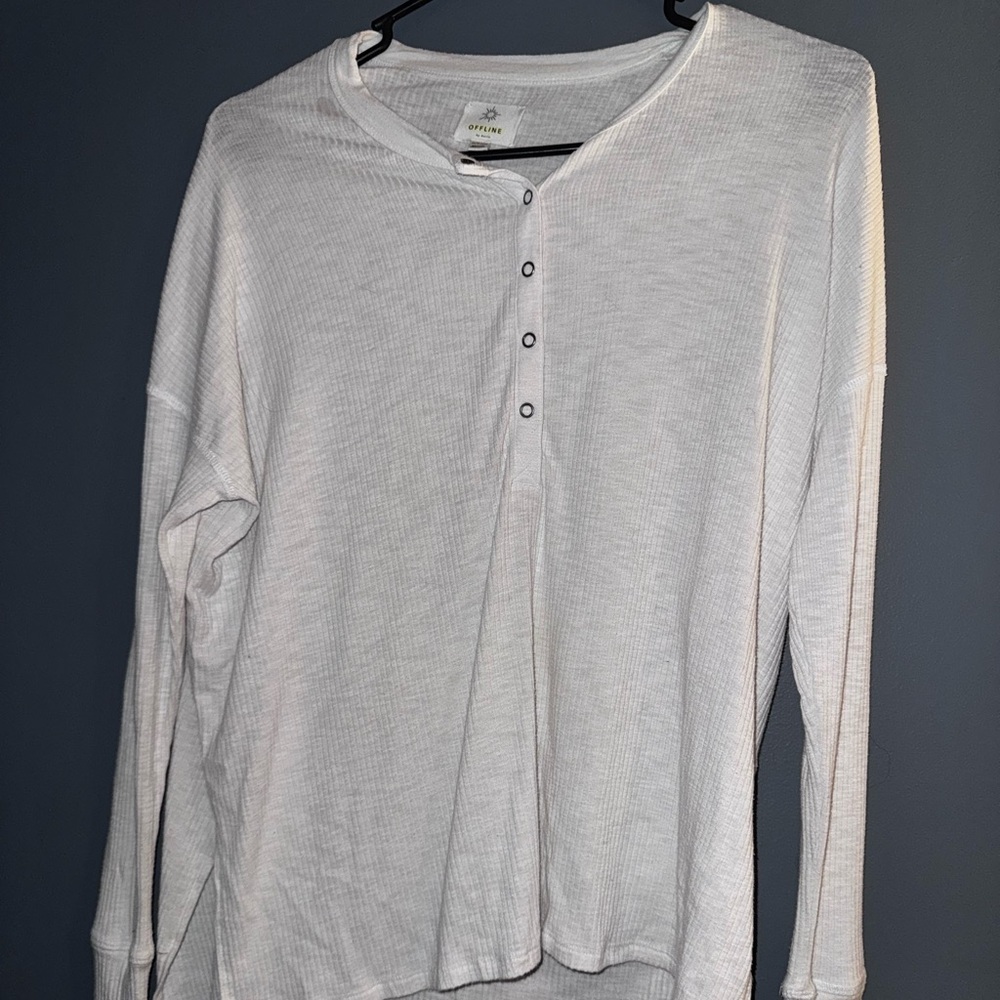 Aerie White Long Sleeve Tee